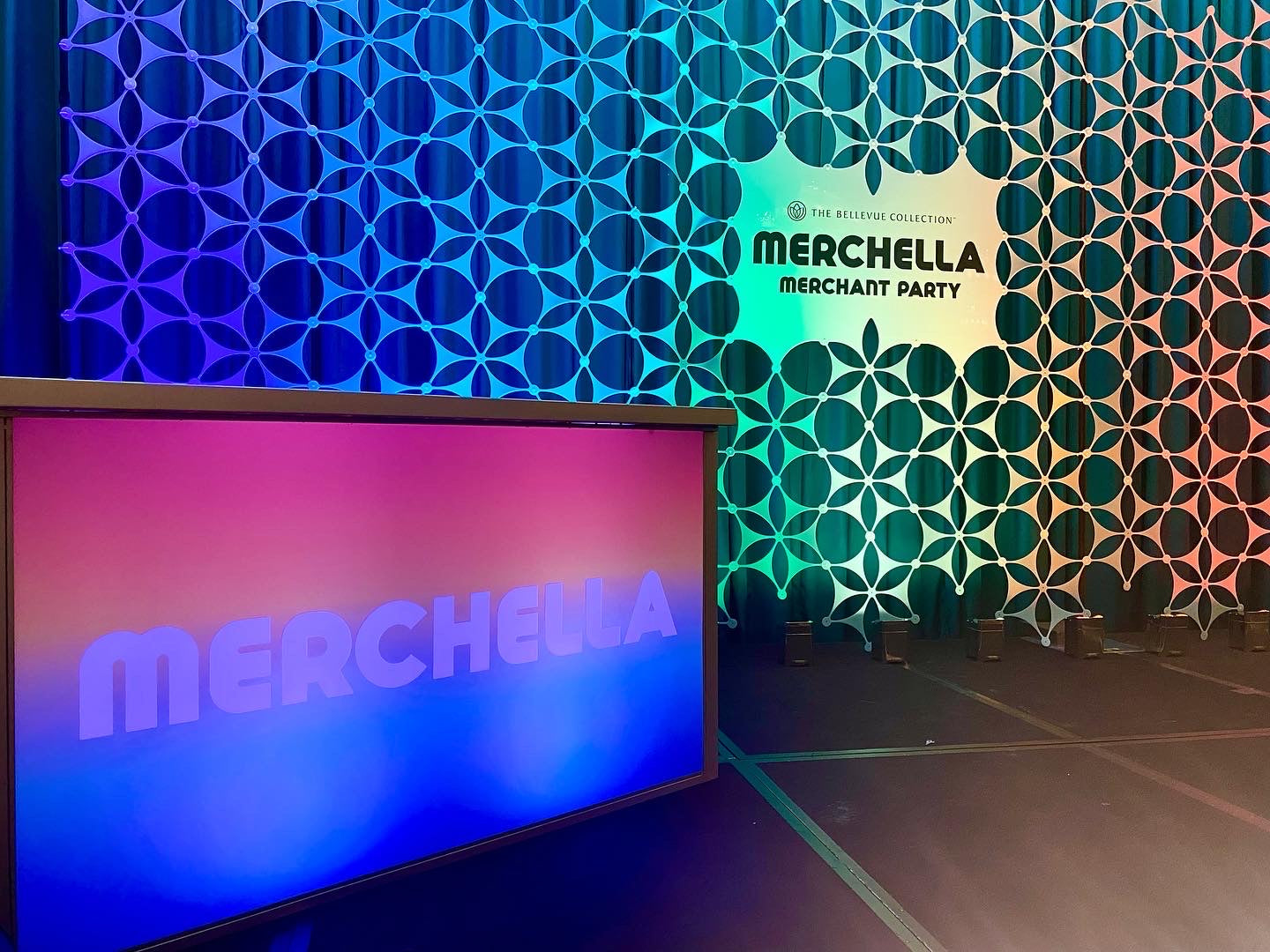 LightSmiths Seattle modular backdrops, such as this SnapDrop, will help transform your event stage set